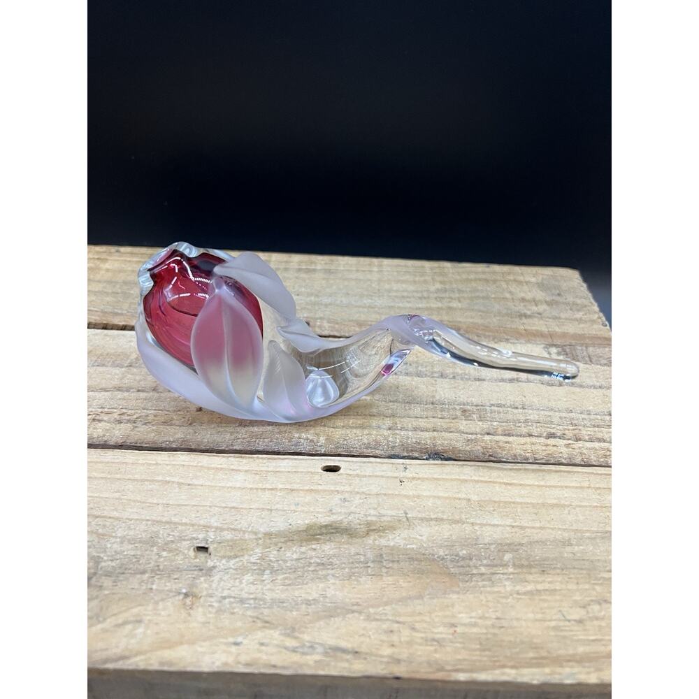 Vintage 1998 William Glasner Signed, Dated, Cranberry Pipe Perfume Bottle